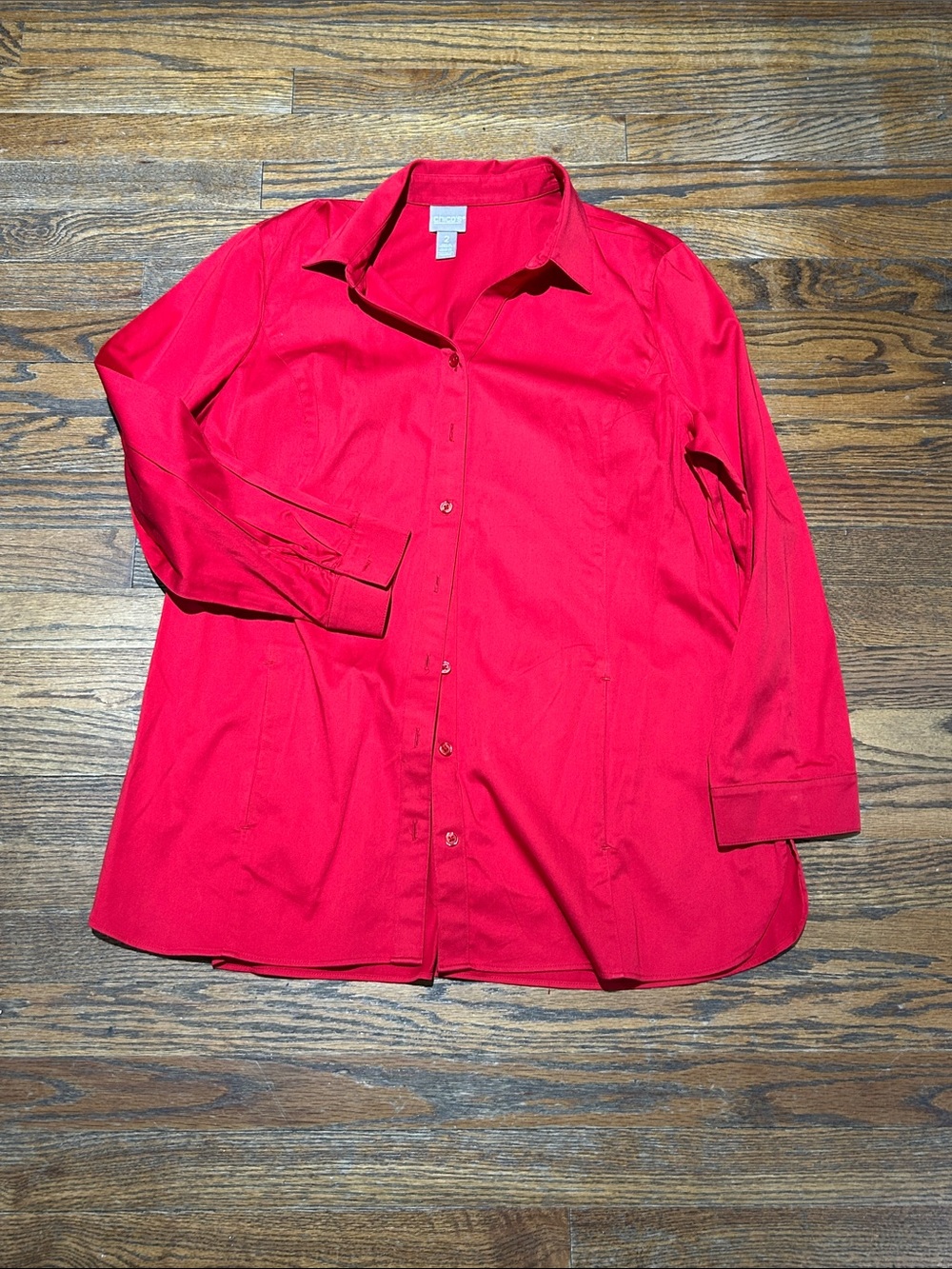 Chico's Bright Red Button-Front Women's Tunic